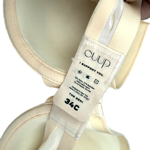 CUUP The Demi Spacer Bra Underwire Unlined Nude 34C - Picture 6 of 7